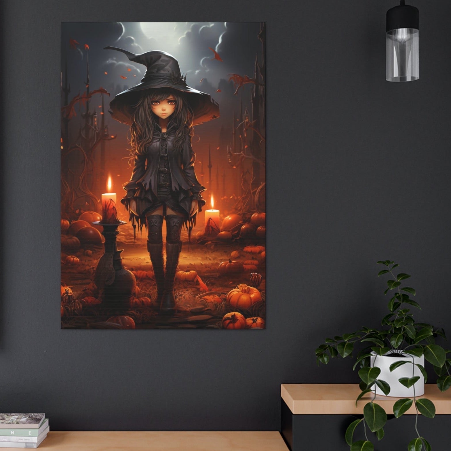 halloween young witch art prints