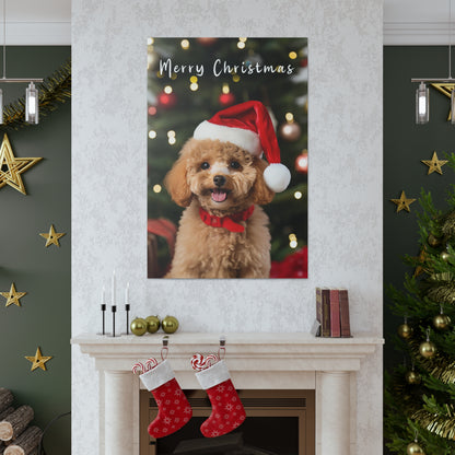 Christmas Poodle canvas prints