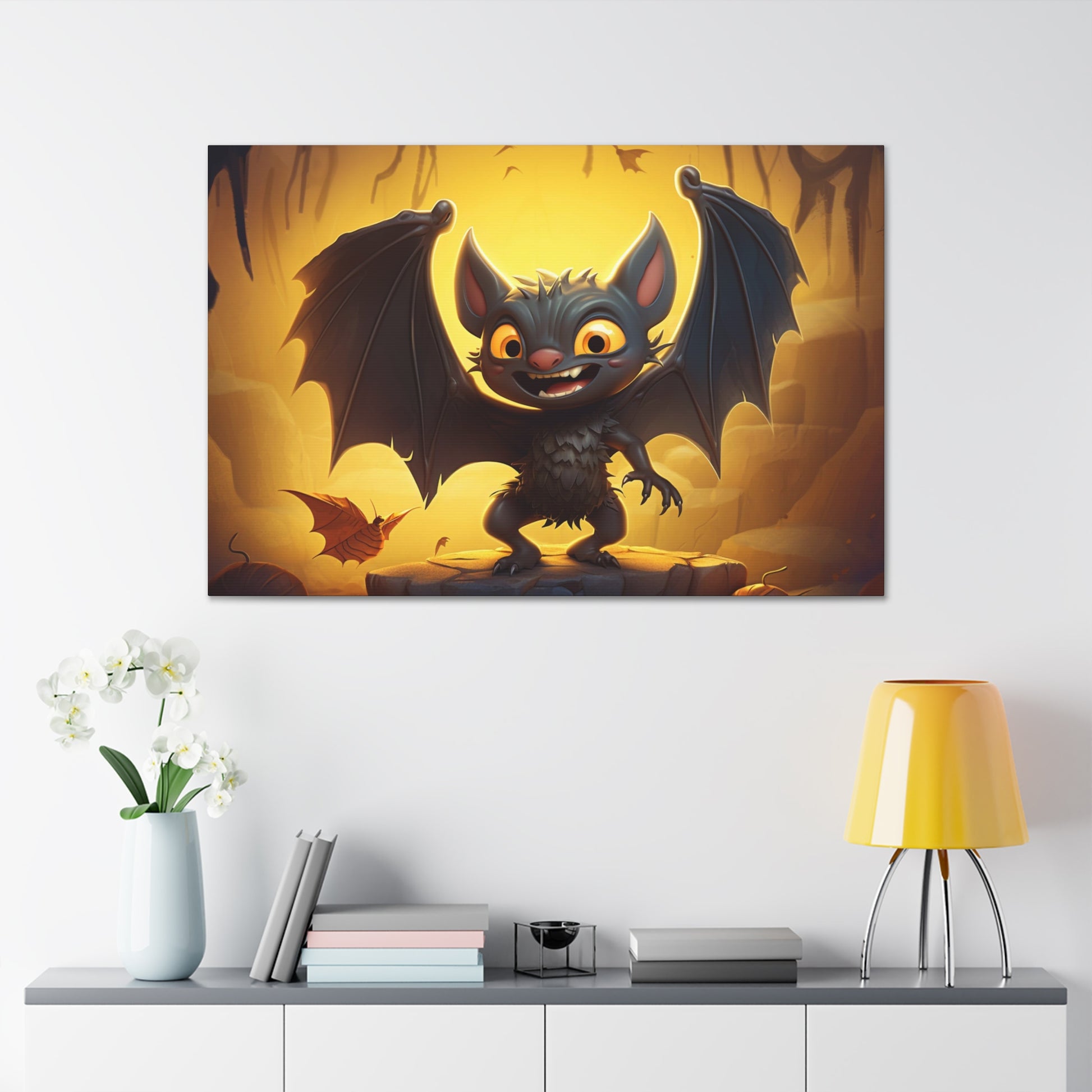 halloween cartoon bat art print