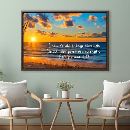 aesthetic Christian wall decor art Philippians 4:13