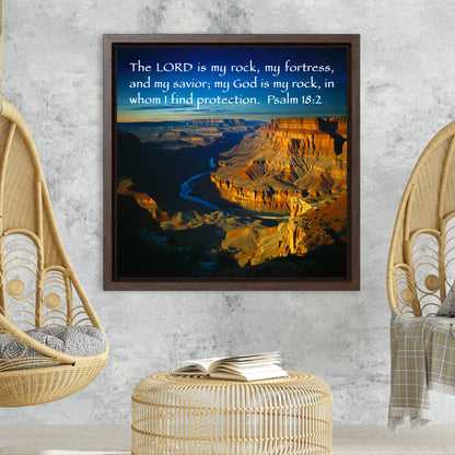 Christian wall hanging mountains grand canyon psalm 18:2