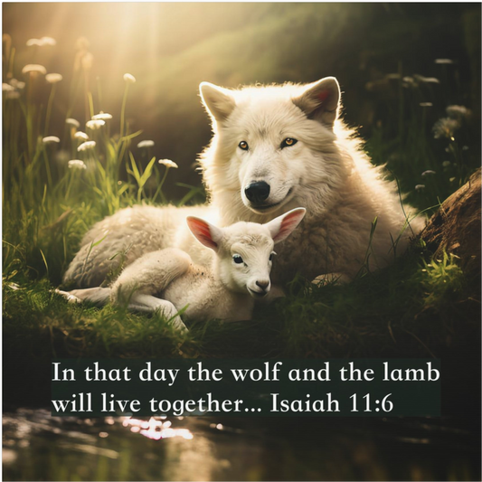 wolf and lamb canvas print, Christian canvas prints