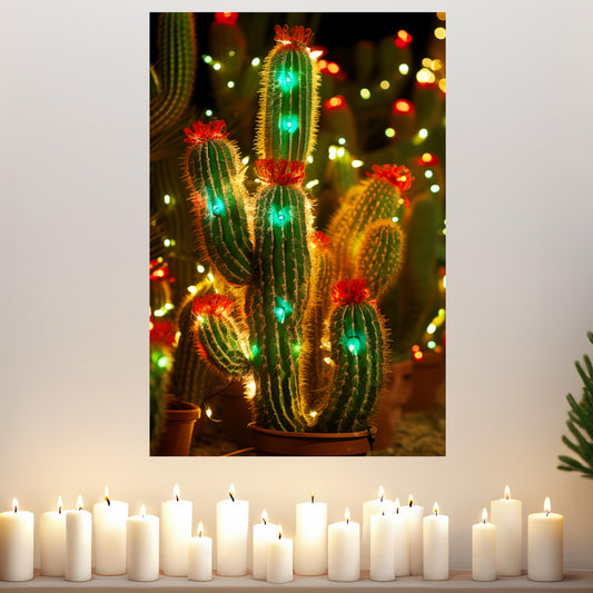 Cactus Christmas Tree canvas print