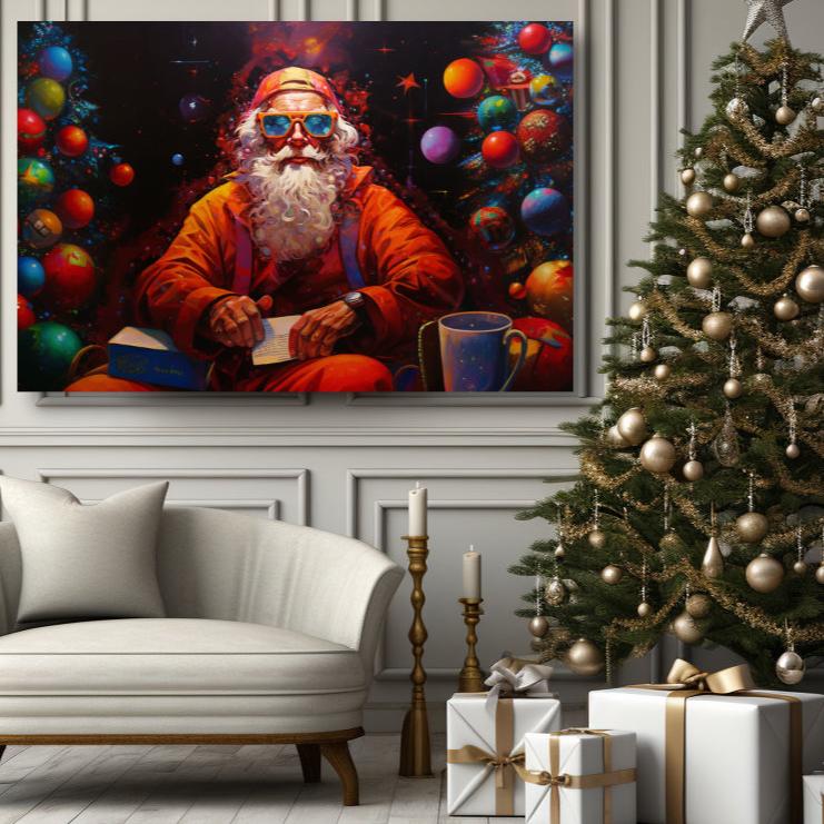 hip hop santa claus wall art gifts