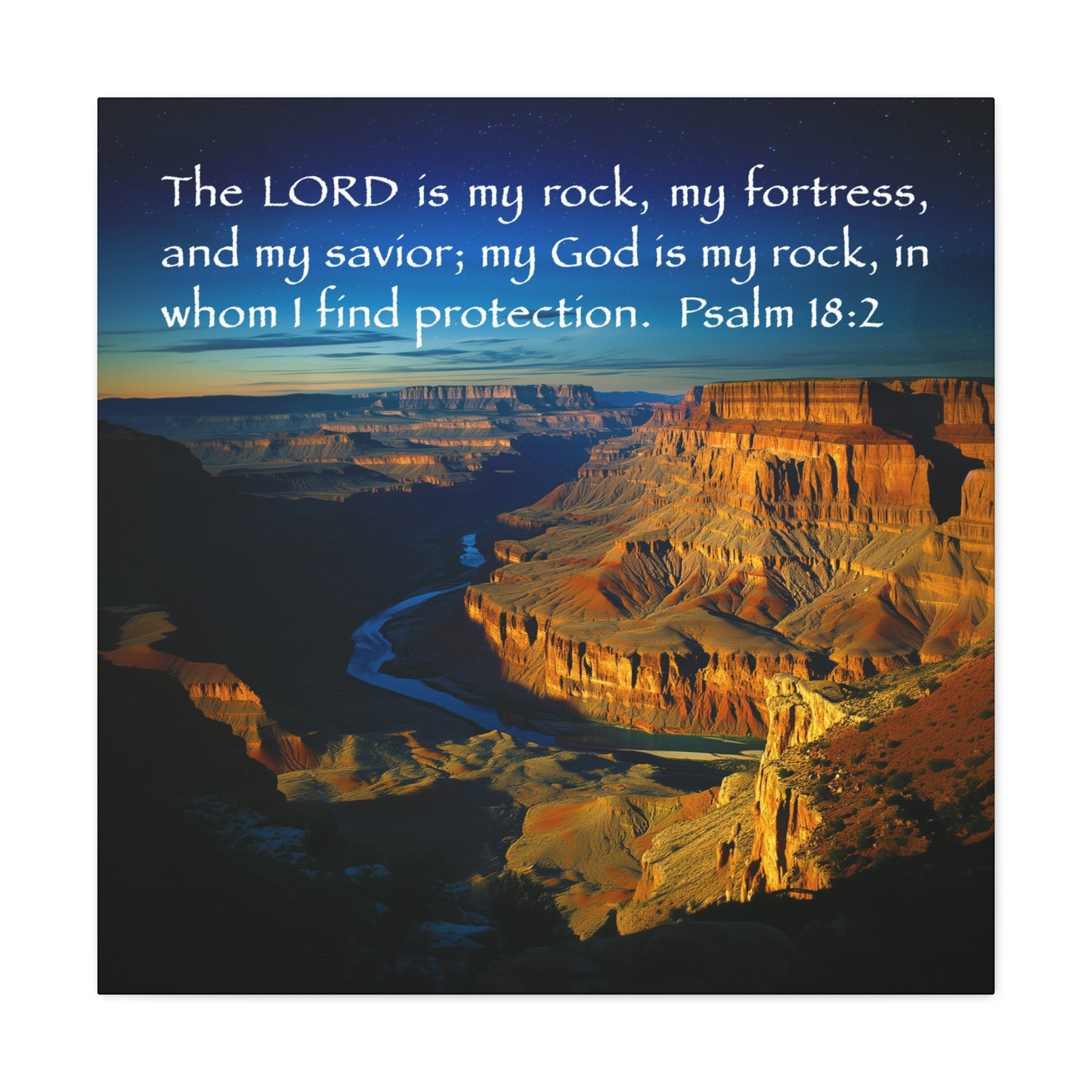 Psalm 18:2 Grand Canyon Christiasn Canvas Print Wall Art Decor Gifts