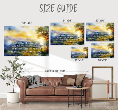 Matthew 6:33 large poster picture black frame scripture quote artwork