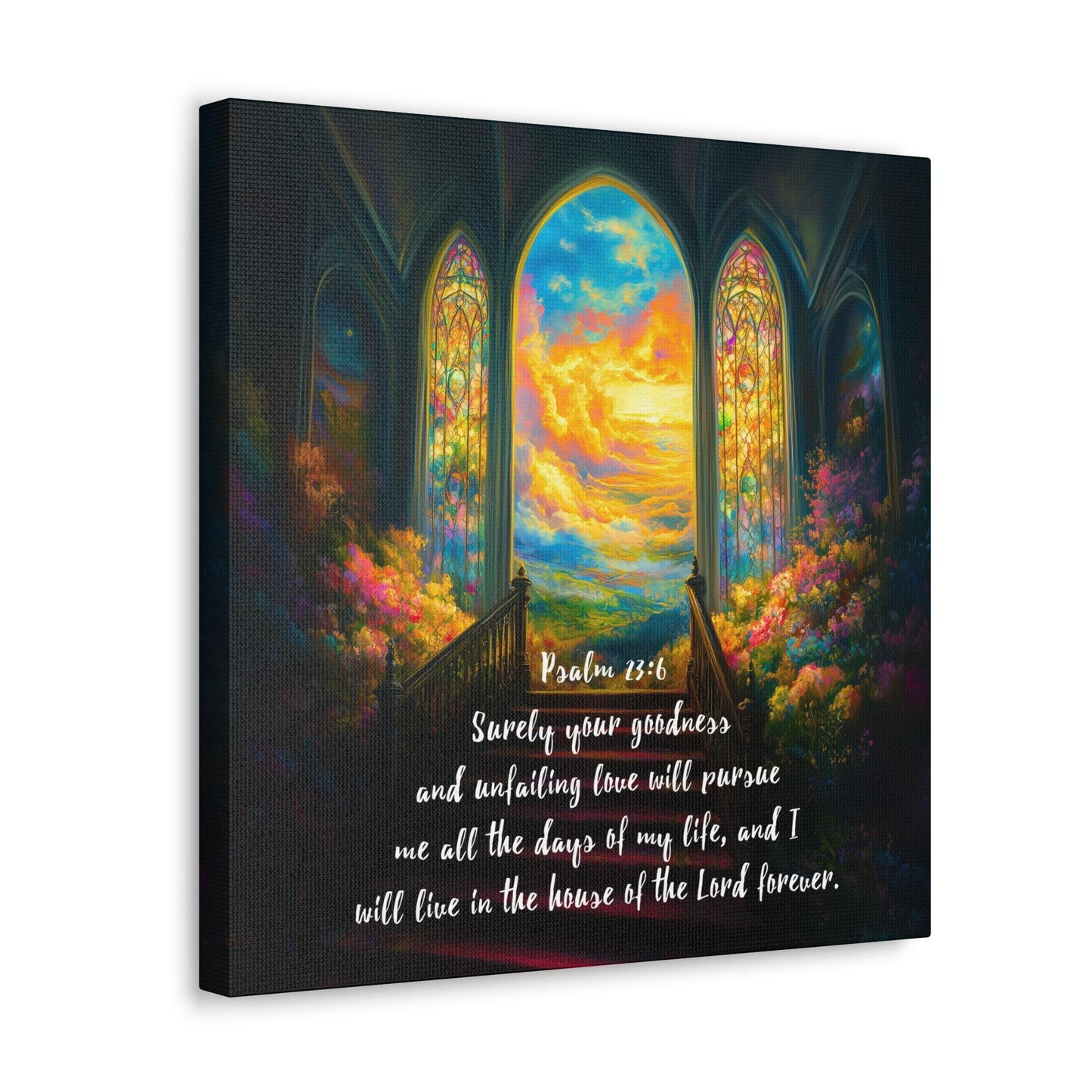 Psalm 23:6 picture painting brown frame