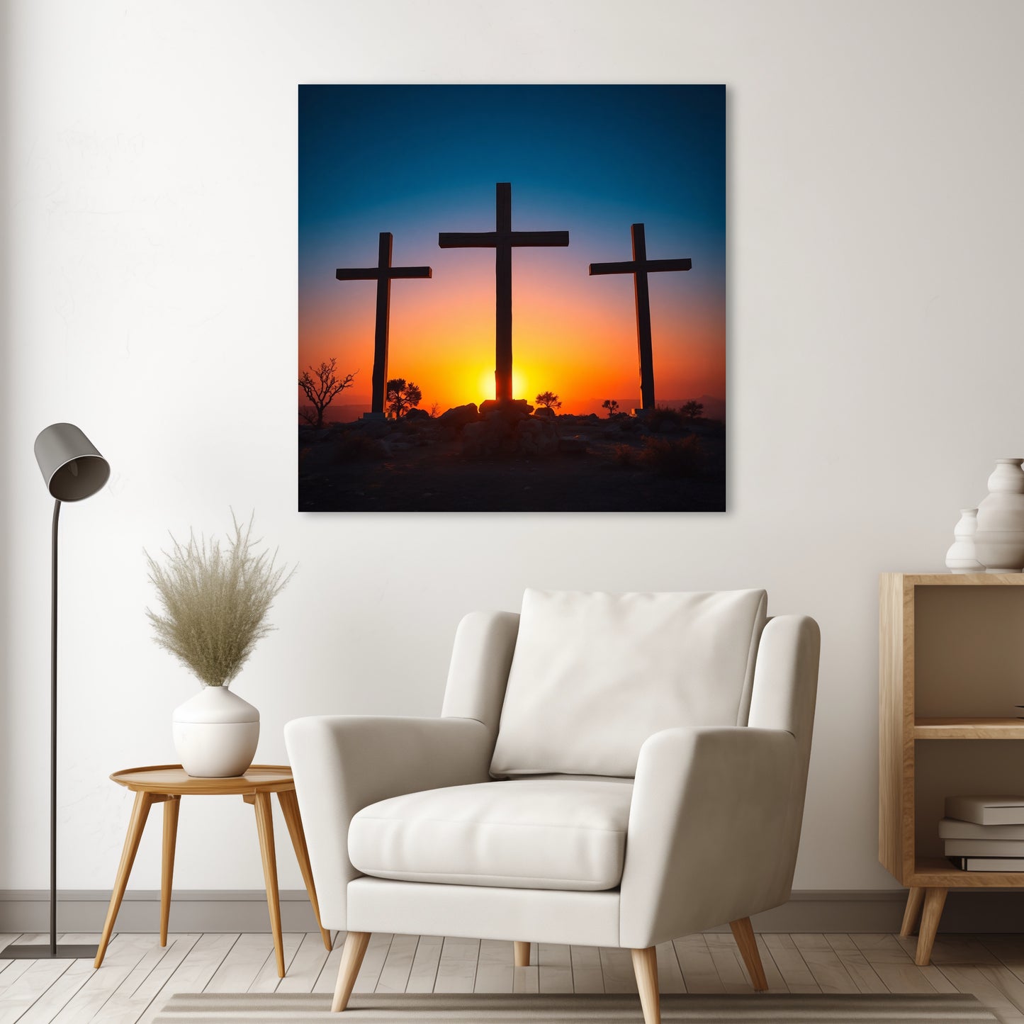 Three Crosses resurrection Easter artwork