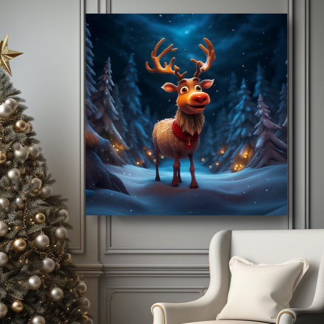 Christmas reindeer canvas prints