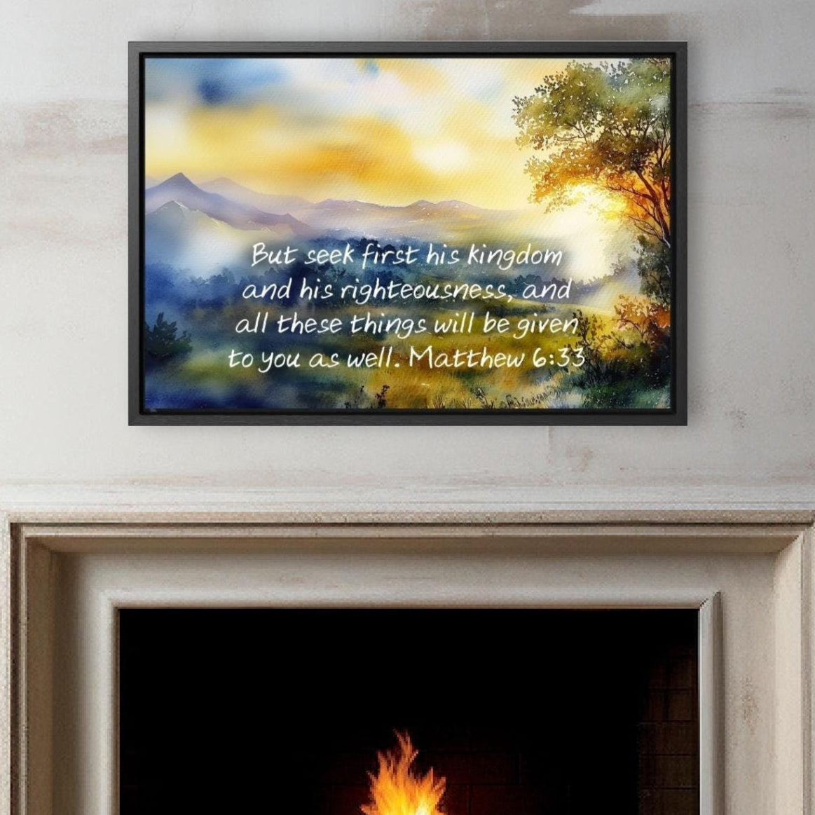 aesthetic christian gifts unframed Matthew 6:33