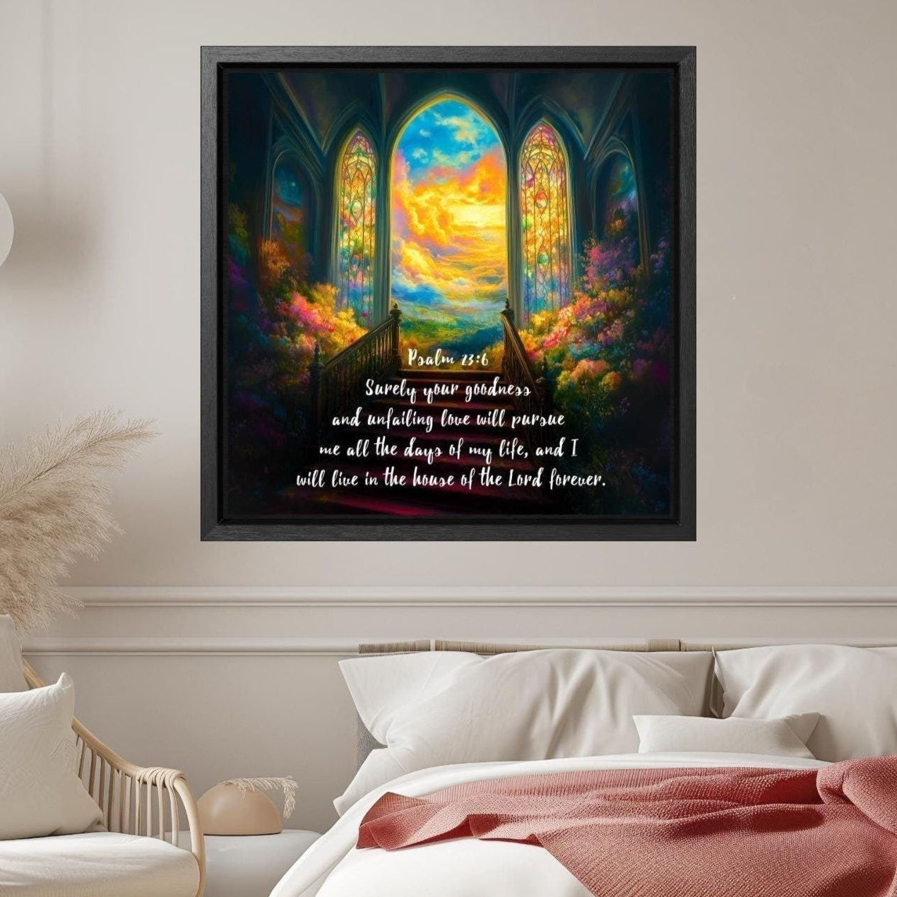 aesthetic christian wall art gifts wooden frame Surely your goodness and unfailing love will pursue me all the days of my life