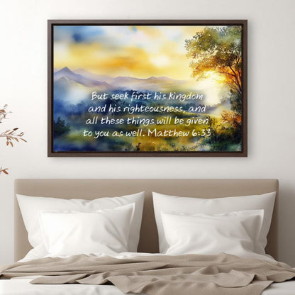 bible canvas art brown walnut frame