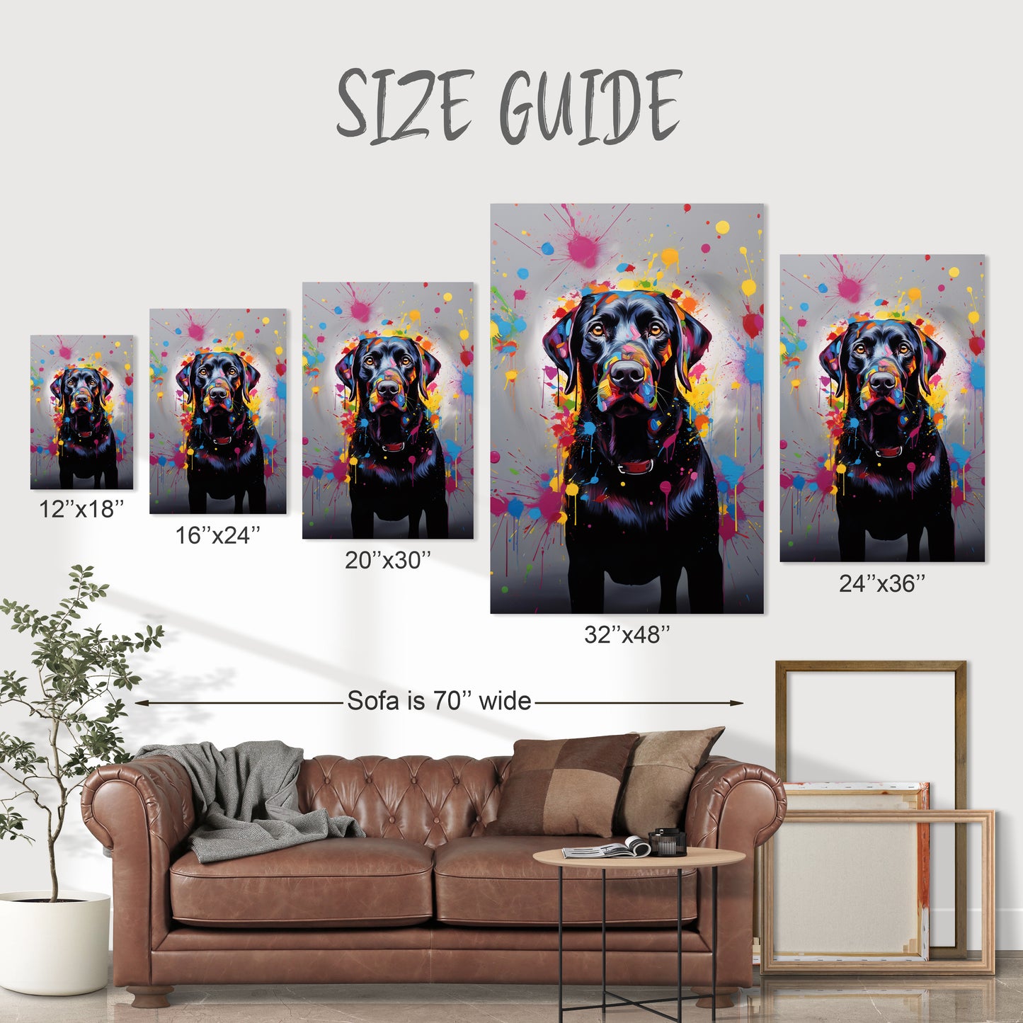 aesthetic modern art black lab dog decor