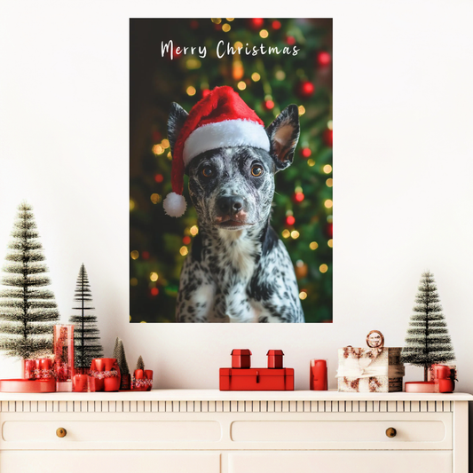 Christmas Blue Healer canvas print