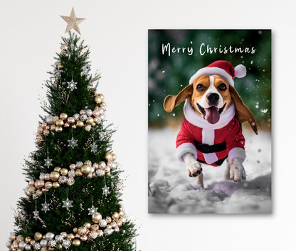 Merry Christmas Beagle canvas print