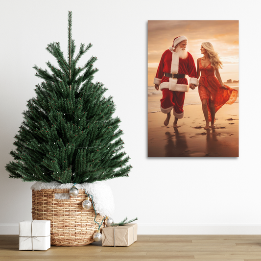 santa and mrs. claus wall art decor