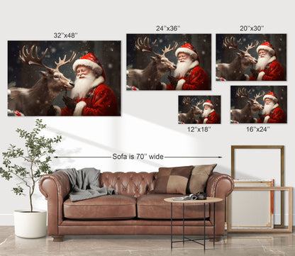Santa Claus with reindeer art