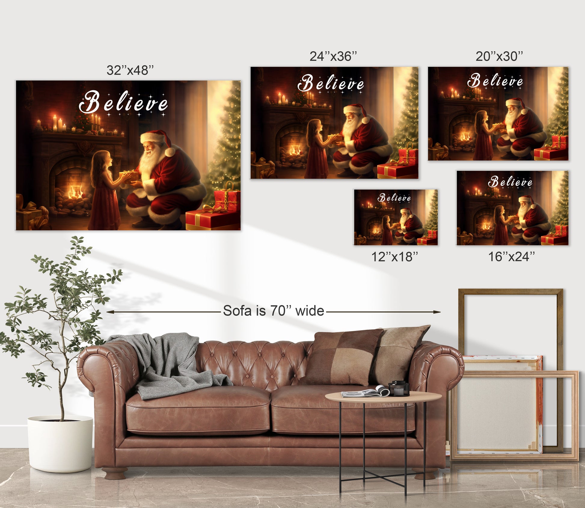 Santa wall art prints