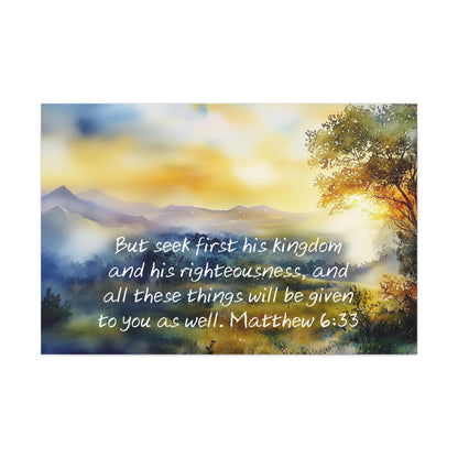 christian painting canvas print gallery wrap Seek first his kingdom and his righteousness