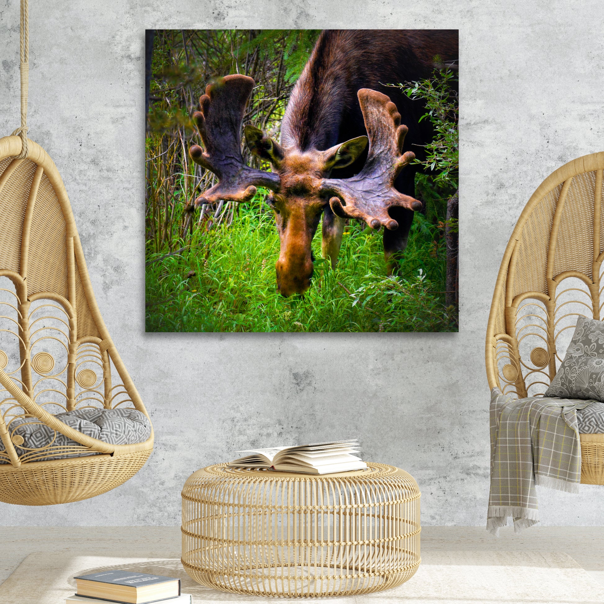 moose aesthetic wall decor painting