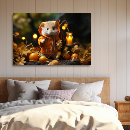 adorable mouse trick-or-treater aesthetic Halloween wall decor