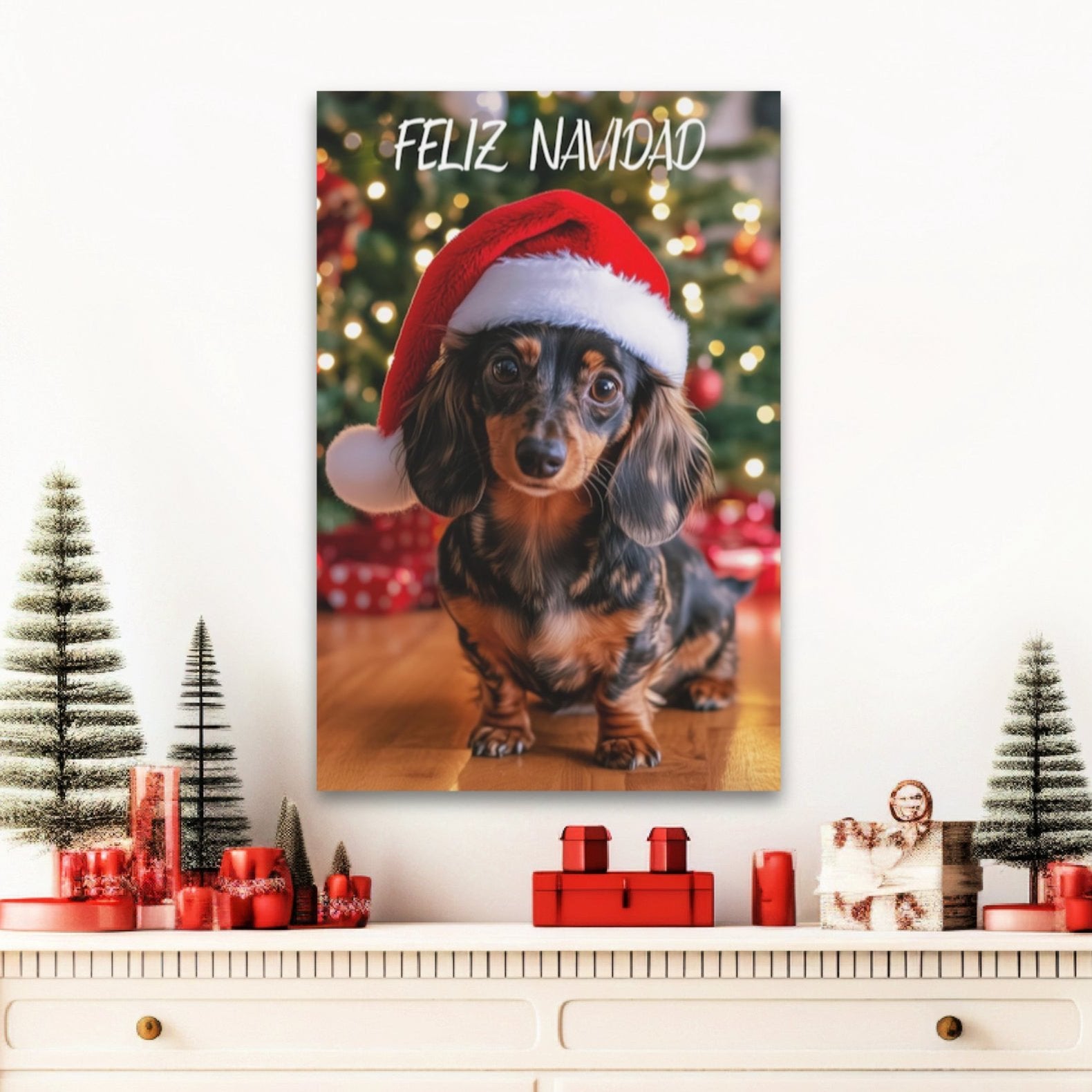 Feliz Navidad stretched canvas print gallery wrap