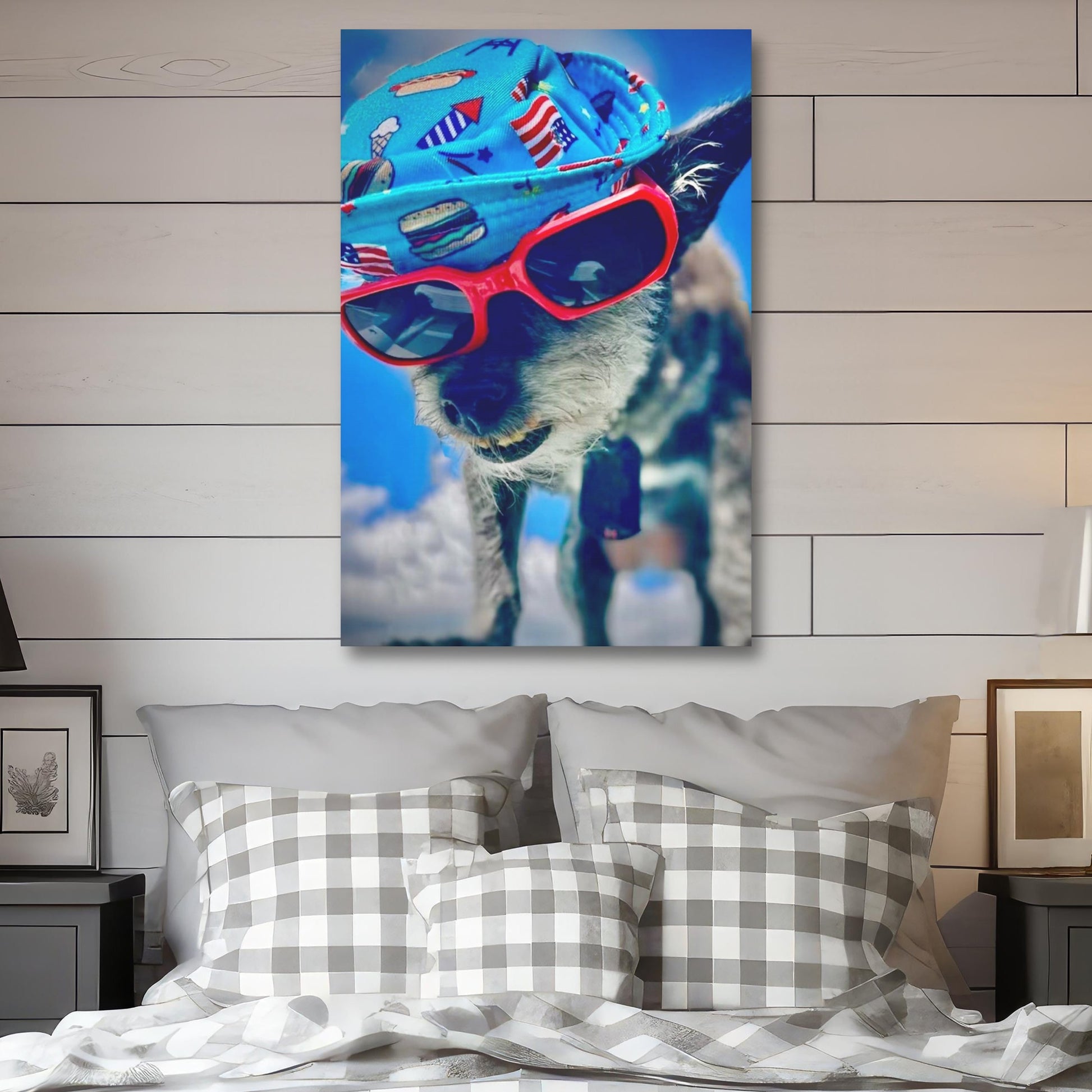 aesthetic dog wall decor photo art, aesthetic dog art picture decor