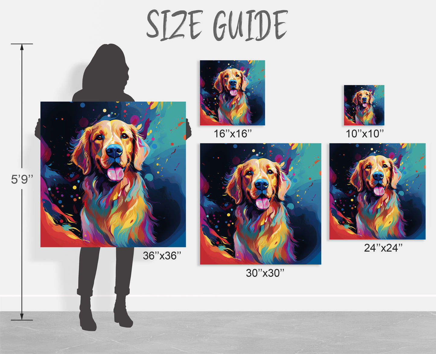 modern art Golden Retriever art decor ideas