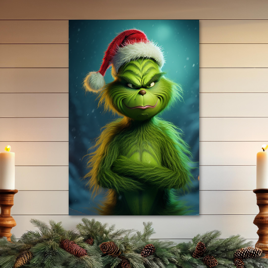 The Grinch Christmas stretched canvas print wall art