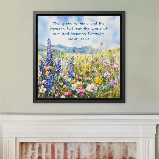 isaiah 40:8 aesthetic christian wall art decor gifts paintings christian bible verse
