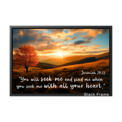 Christian canvas print gallery wrap when you seek me with all your heart