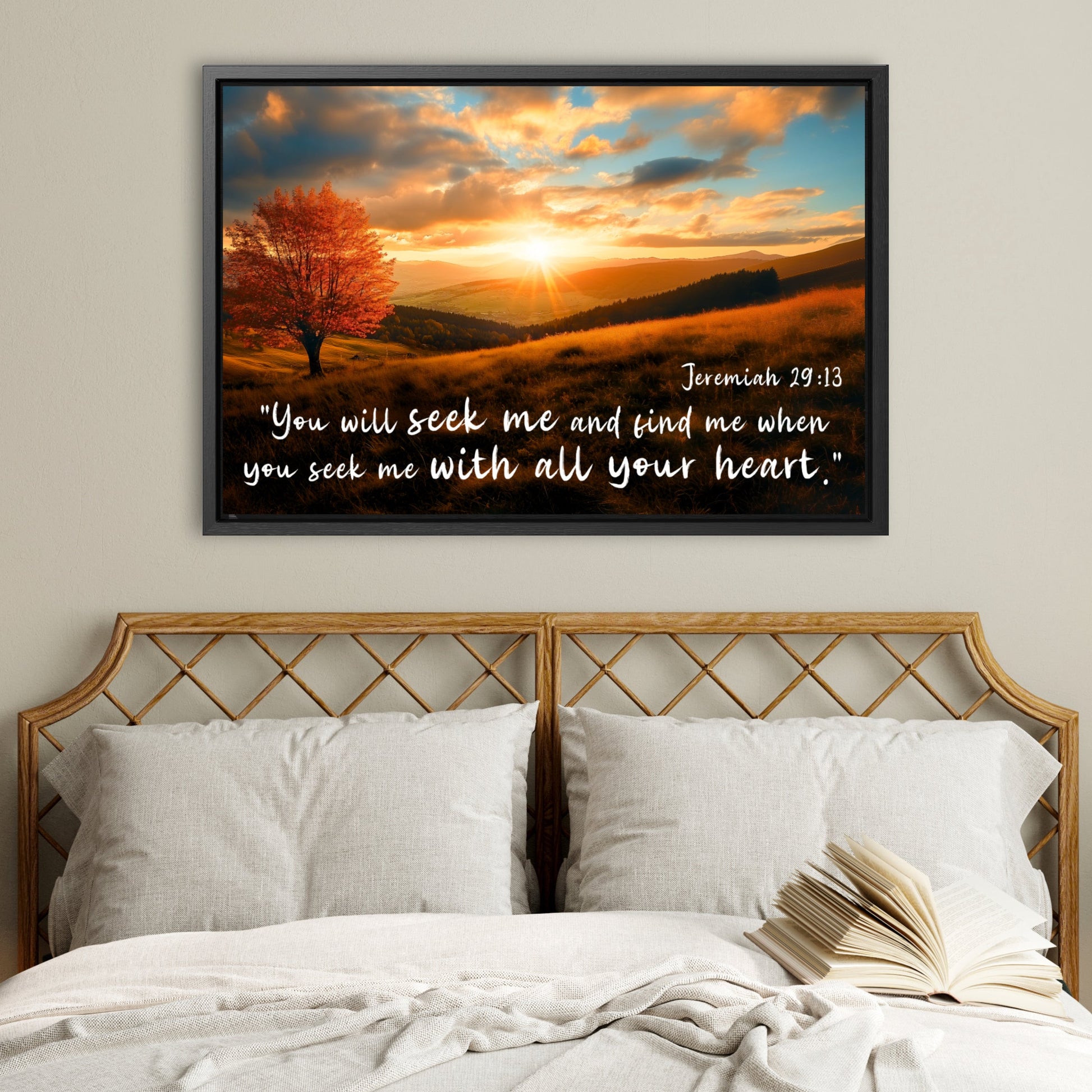 aesthetic Christian wall art decor jeremiah 29:13