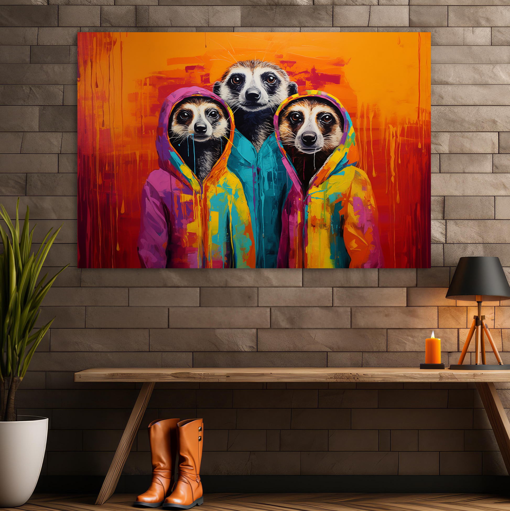 modern art meerkat wall decor