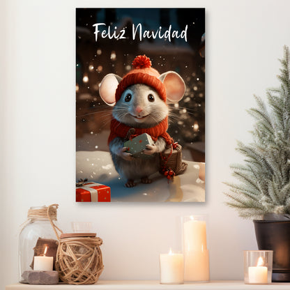 Feliz Navidad mouse canvas print