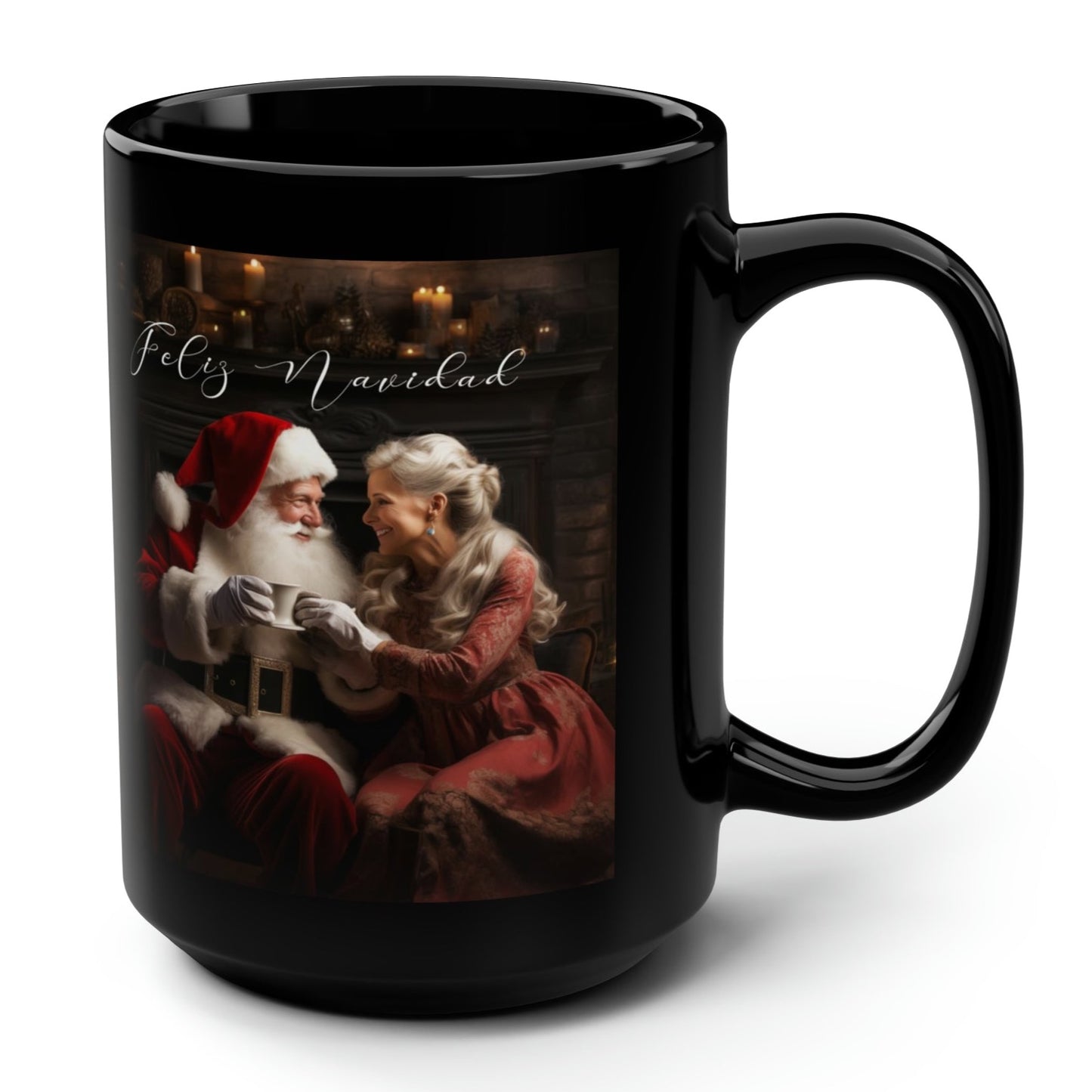 Mr. and Mrs. Claus Feliz Navidad Christmas Coffee Mug Ceramic Christmas Santa Claus Coffee Mugs