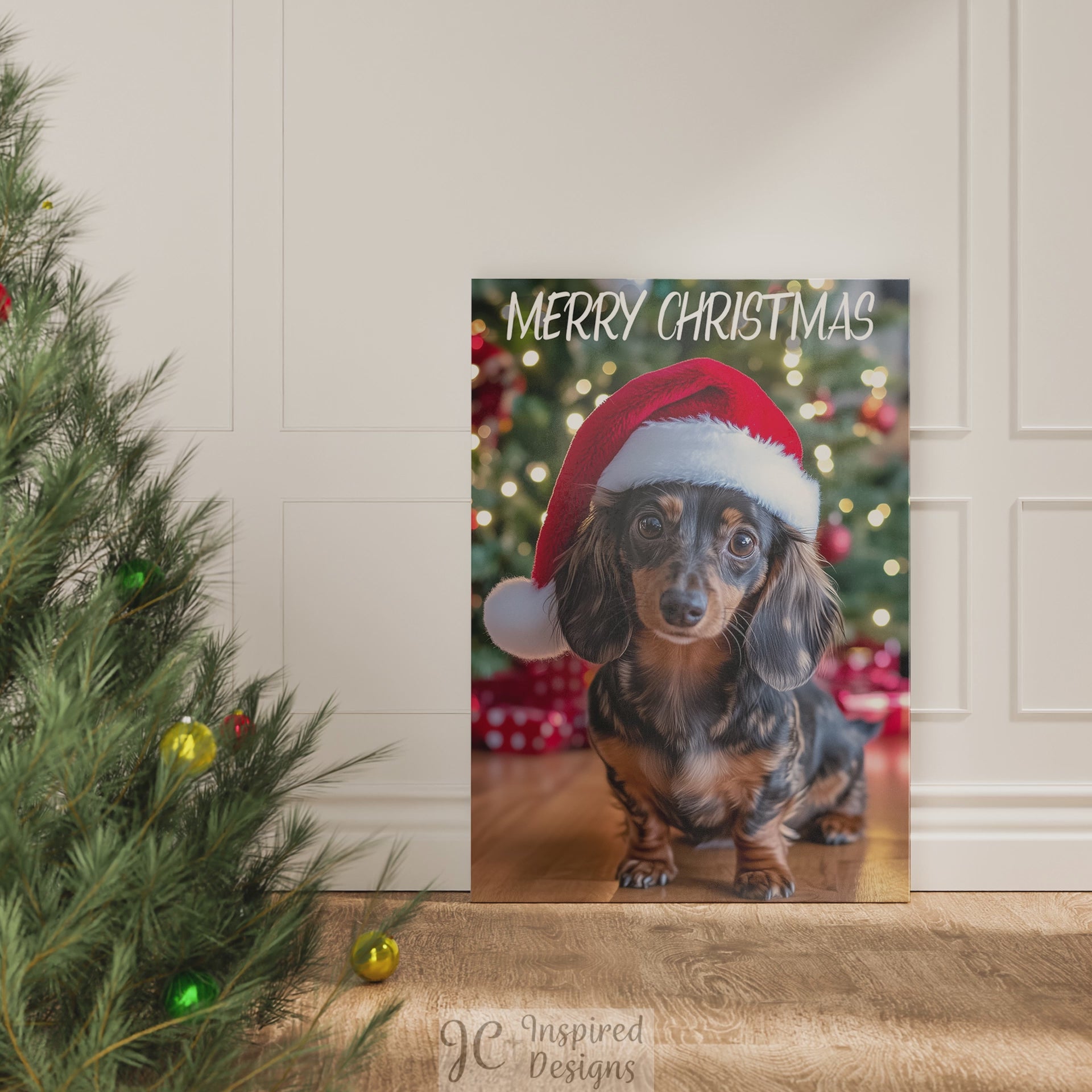 Merry Christmas Dachshund wall are decor gift