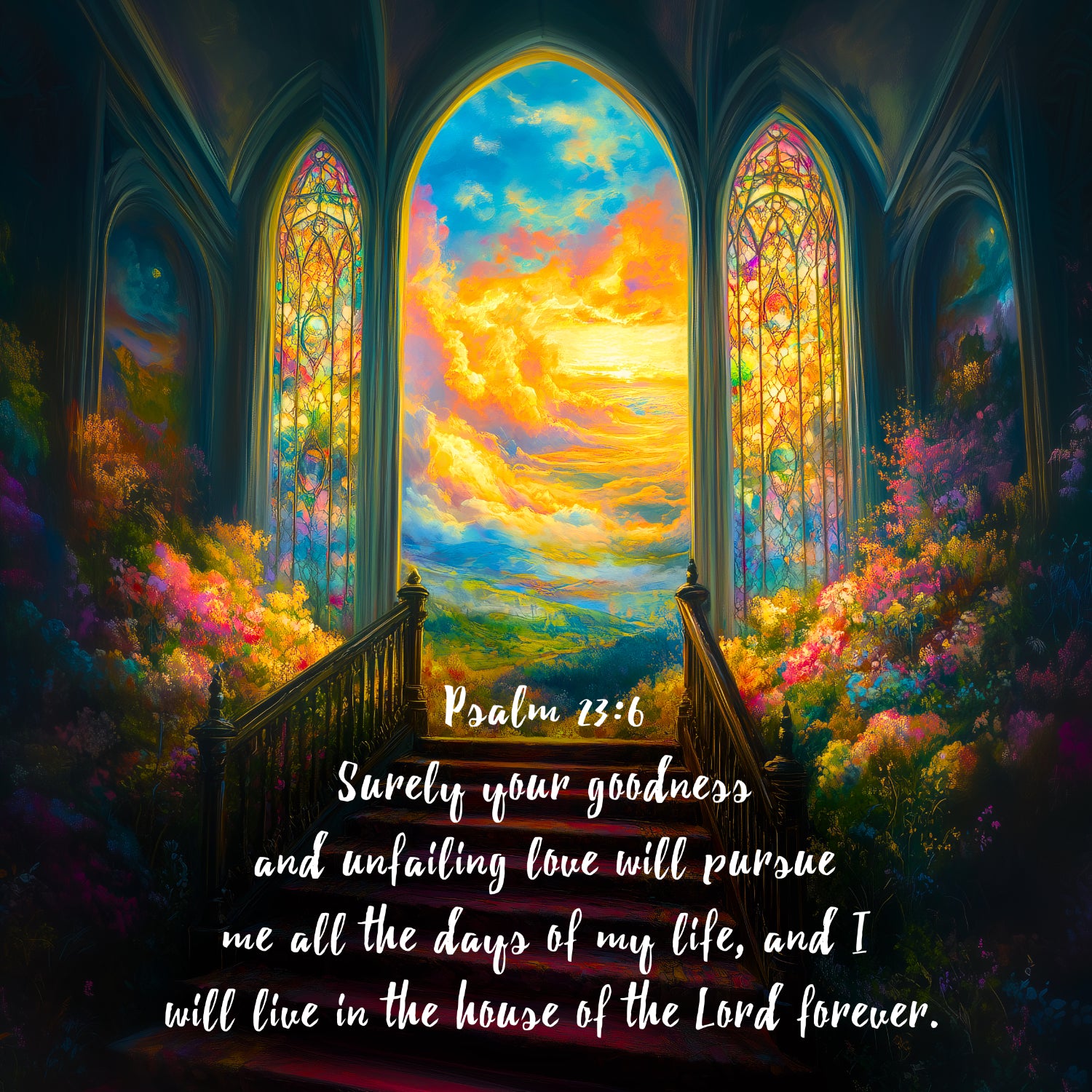 psalm 23 6 christian canvas print wall art