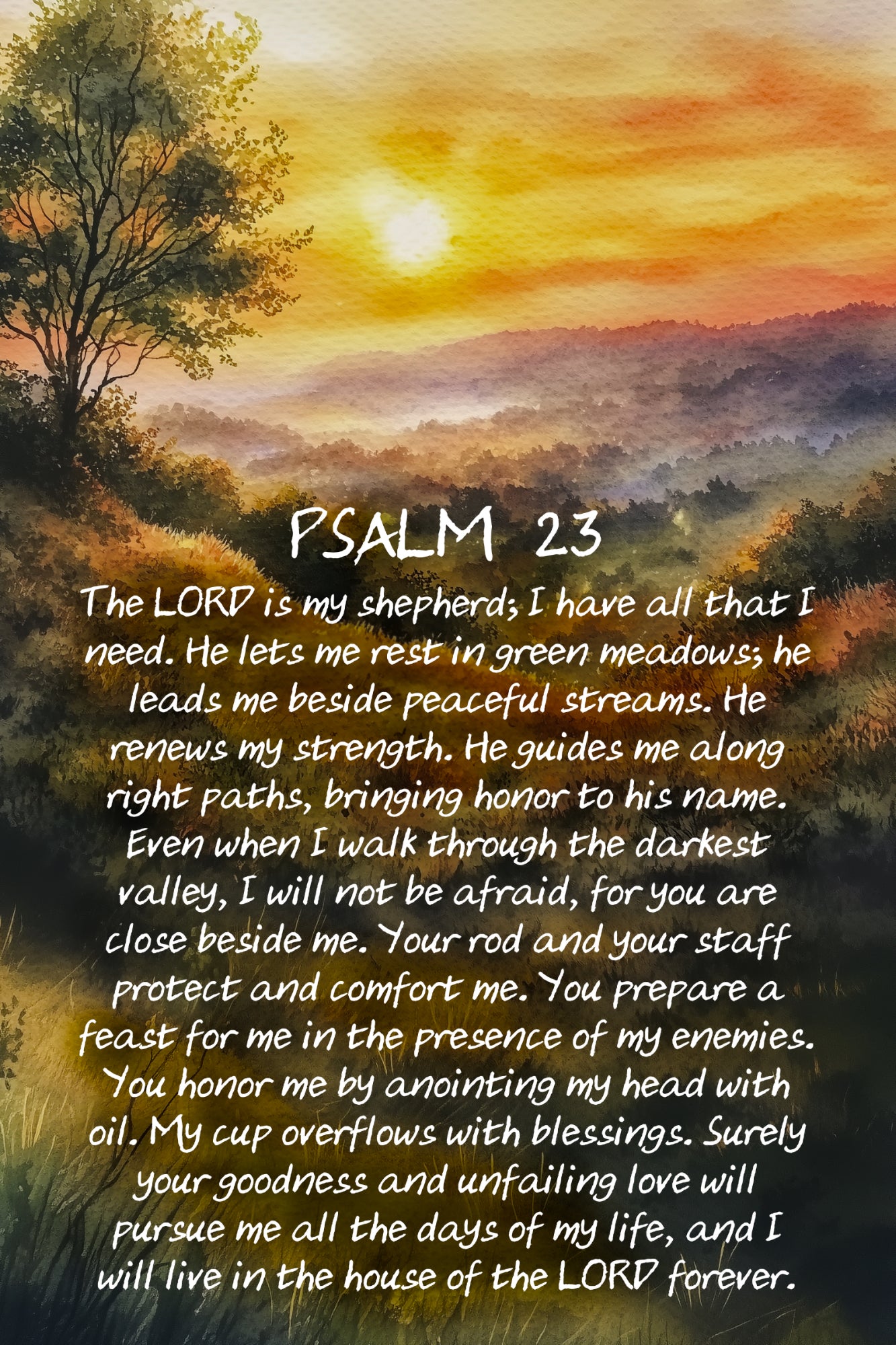 psalm 23 scripture art wall decor