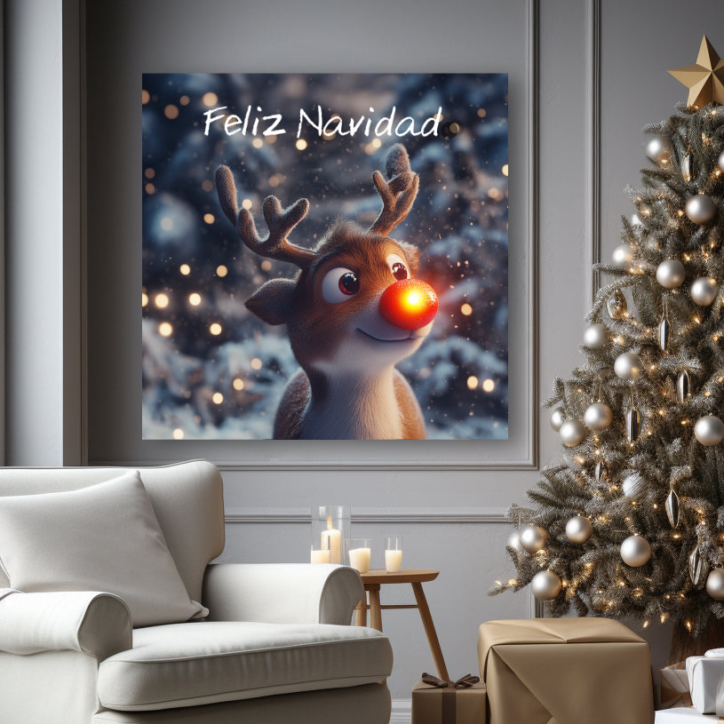 Rudolph reindeer wall decor reindeer painting wall decor picture photo funny