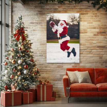 santa claus playing football aesthetic picture