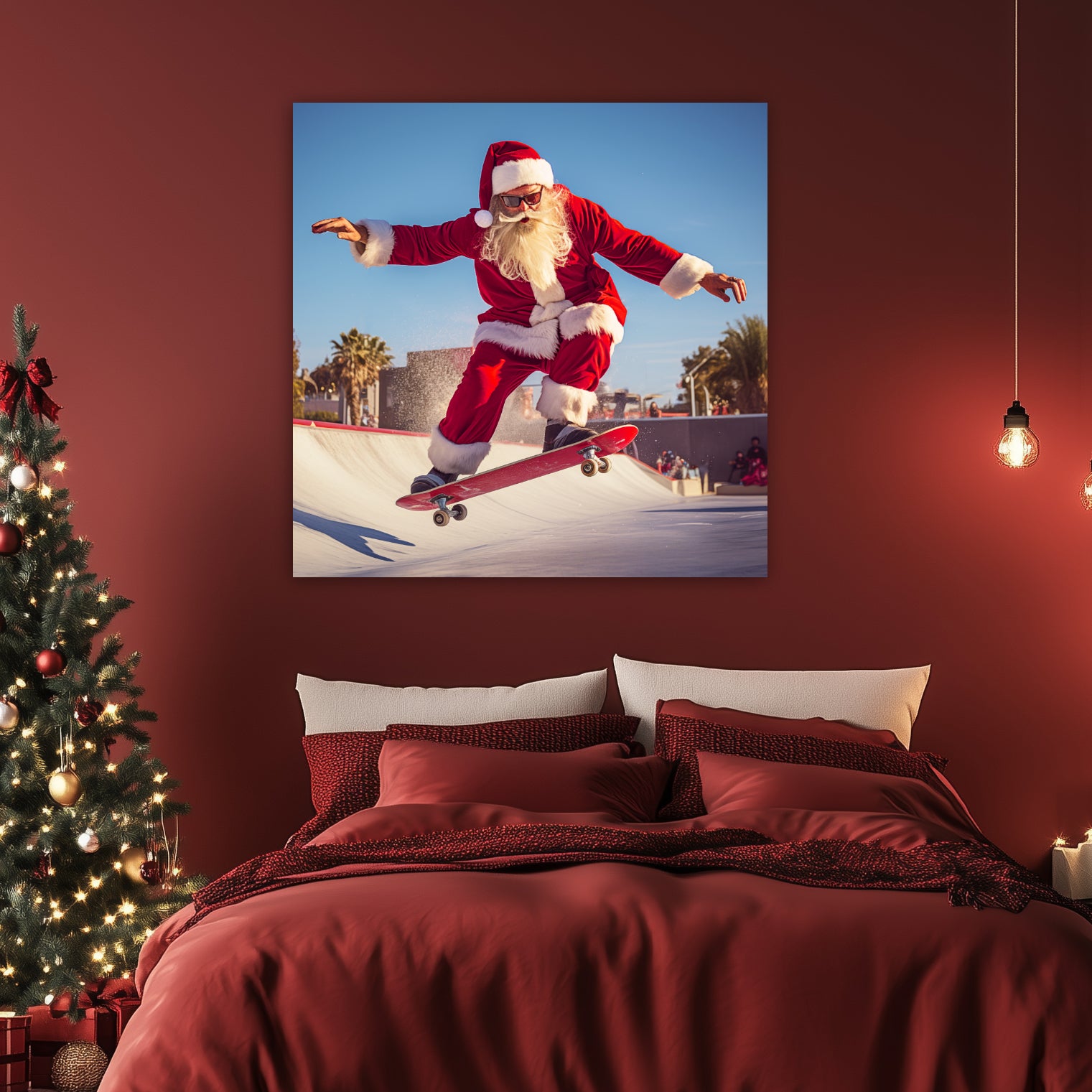 Santa skateboarder picture