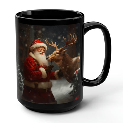 Santa Claus with Reindeer Christmas Coffee Mug Ceramic Santa Reindeer Christmas Coffee Mugs