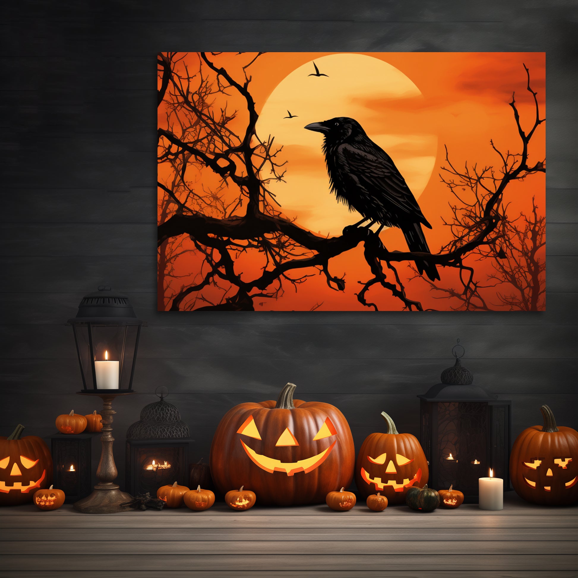 aesthetic Halloween black crow silhouette