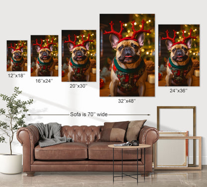 Christmas Bulldog wall decor