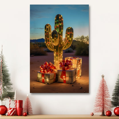 Saguaro Cactus Christmas Tree canvas print