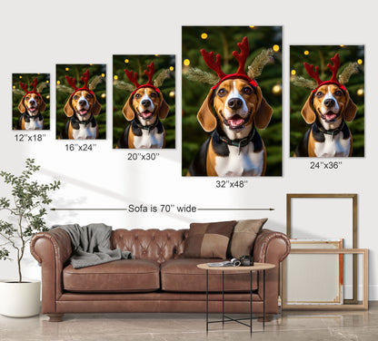Christmas Beagles canvas prints