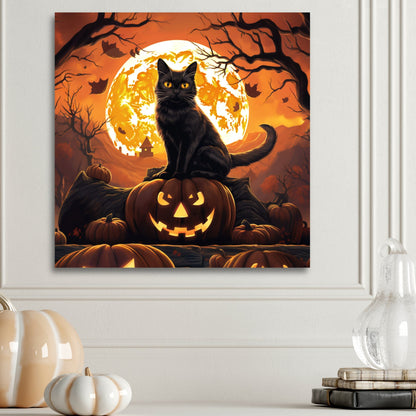 Halloween black cat aesthetic wall decor