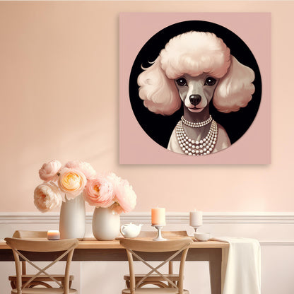 aesthetic poodle wall decor art painting, modern poodle art