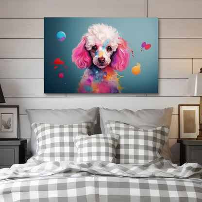 aesthetic poodle wall decor painting art, modern poodle picture art