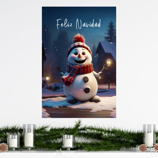 Snowman Feliz Navidad wall decor art prints